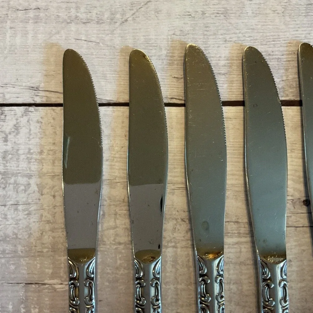 Wallace Silver Portsmouth Stainless Steel Flatware Dinner Knives Set Of 8 Japan